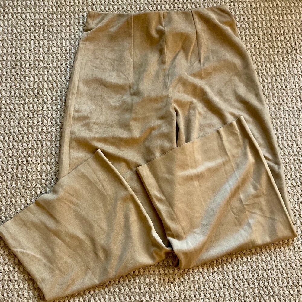 Level 99 Womens Pull-On High Waist Leggings Stretch Wide Leg Size XL Beige